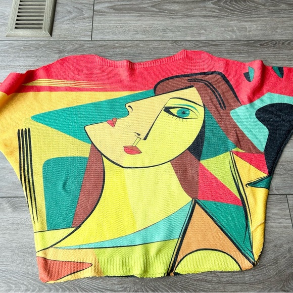 Made in Italy Pop Art Dolman Sleeve Boat Neck Sweater - Picture 11 of 12
